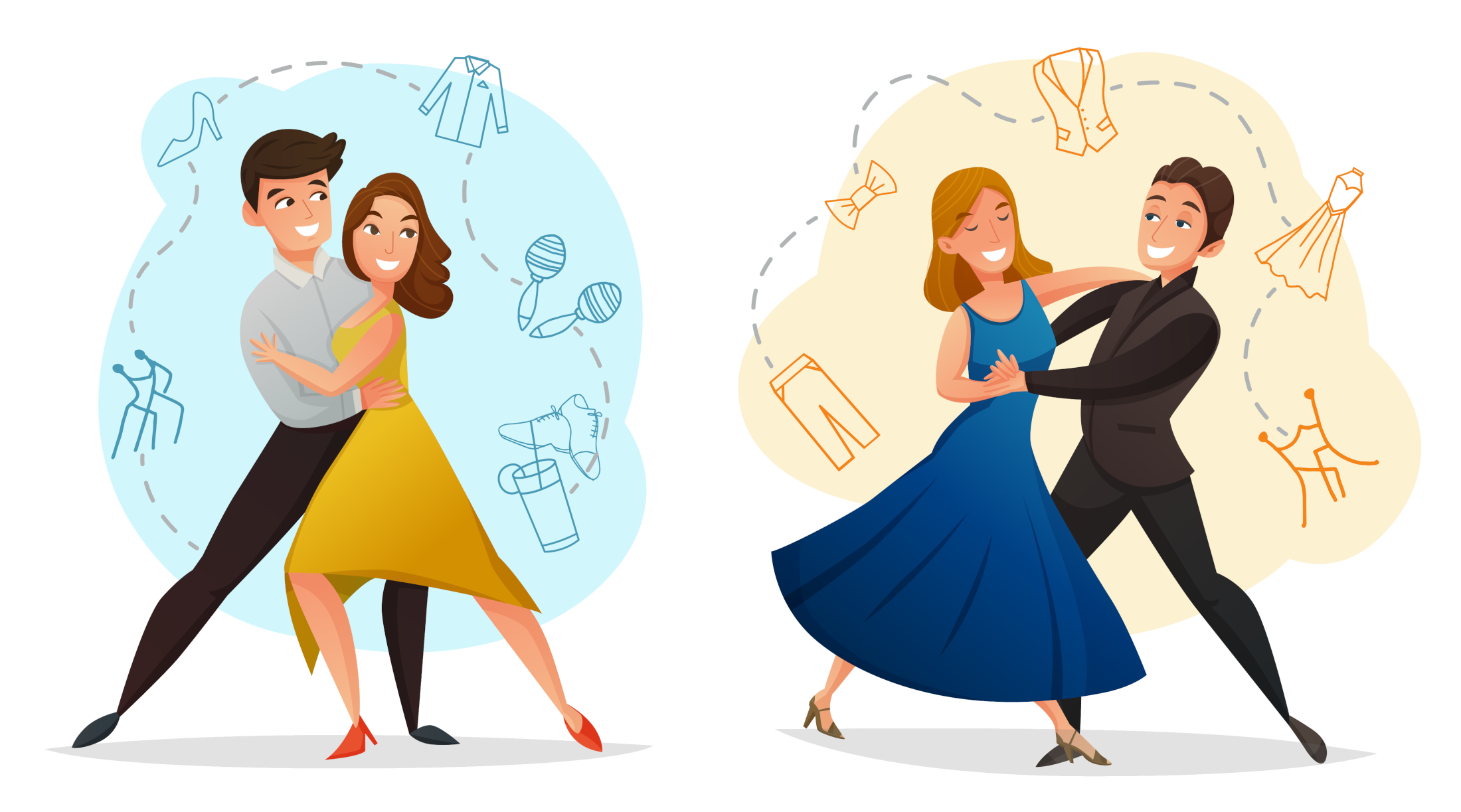 Alunos dançando em uma escola de dança